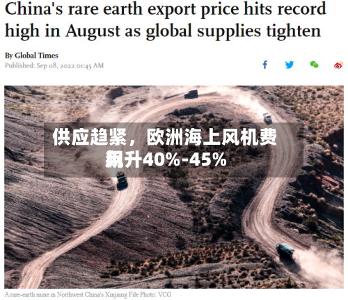 供应趋紧，欧洲海上风机费用飙升40%-45%